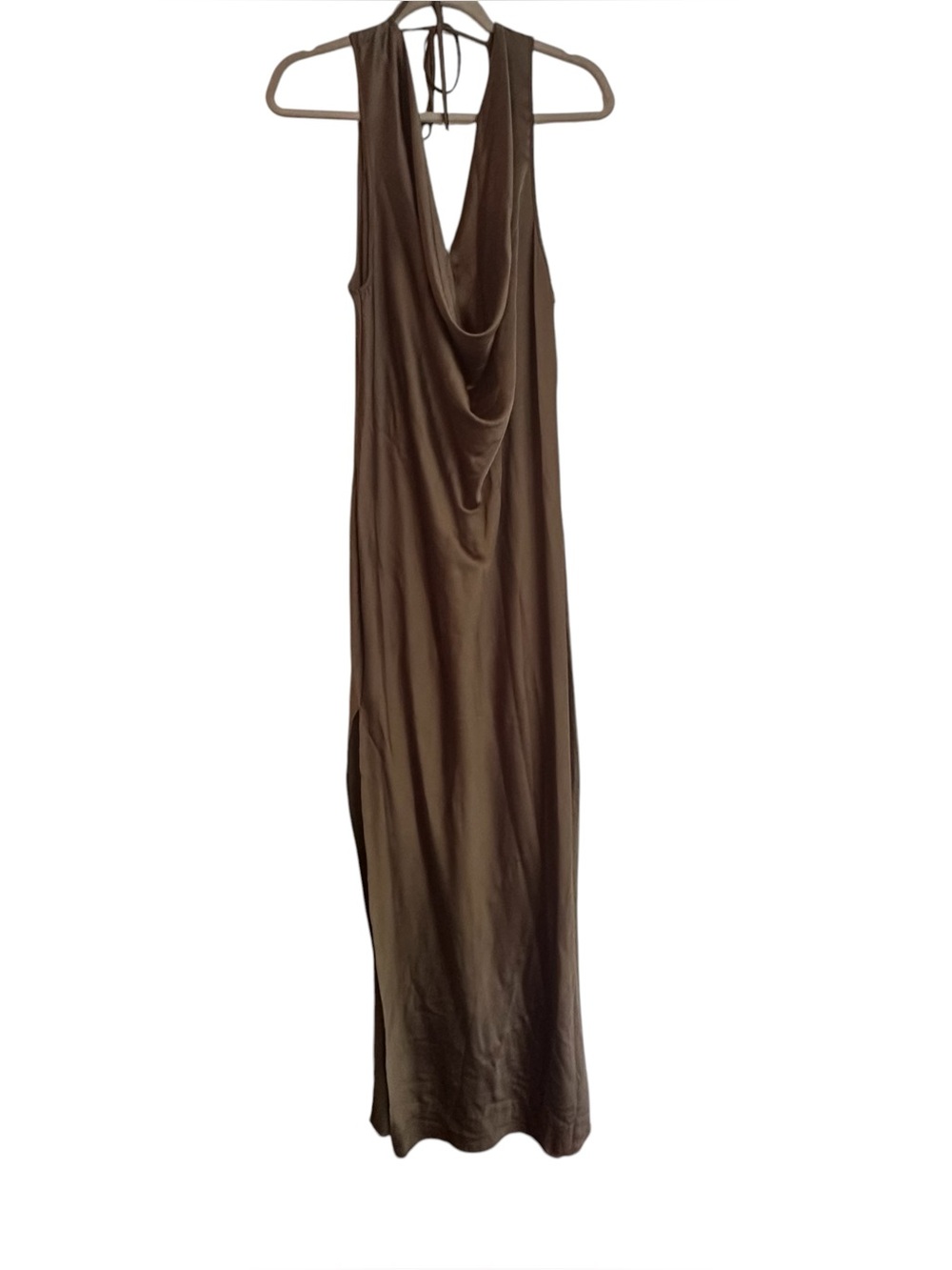 Dark Green ASOS Curve Halter Cowl Neck Gown US 20